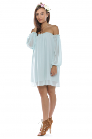 Rochii - Rochie scurta din voal Mint Chic